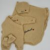Ensemble pyjama brodé 3 pièces et couverture